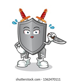shield killer mascot vector cartoon illustration
