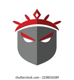 shield king face logo template