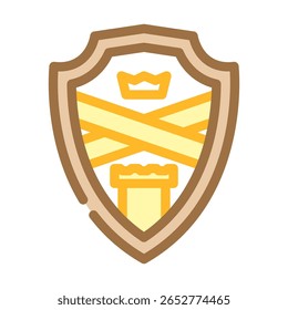 shield kingdom medieval heraldry color icon vector. shield kingdom medieval heraldry sign. isolated symbol illustration