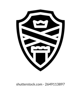 escudo reino medieval heráldica glifo ícone vetor. escudo reino medieval heráldica sinal. isolado símbolo ilustração