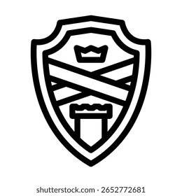 shield kingdom medieval heraldry line icon vector. shield kingdom medieval heraldry sign. isolated contour symbol black illustration