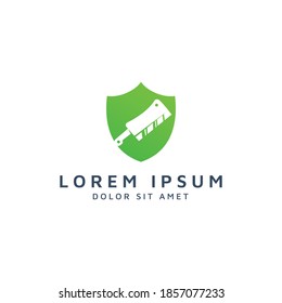 shield and knife negative space logo design