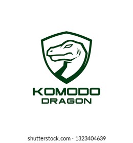 shield Komodo Dragon Logo design