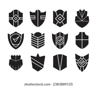 conjunto de iconos de etiqueta de escudo e iconos de insignia