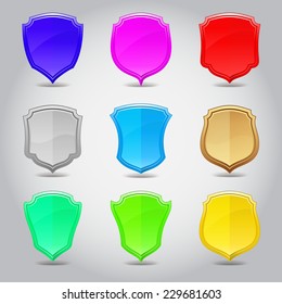 Shield label set. Vector illustration
