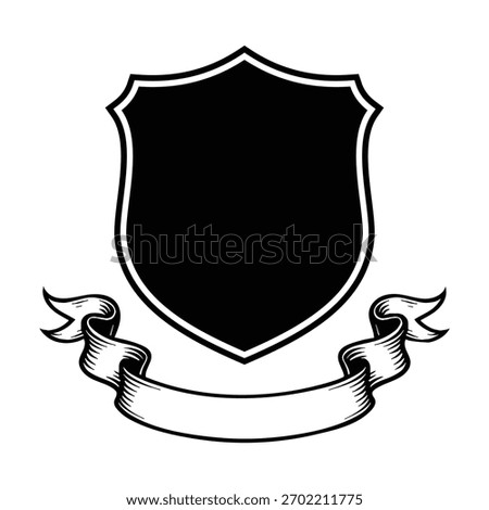 Shield with laurel wreath and ribbon emblem award icon graphic