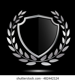 shield with laurel wreath.Vector Illustration