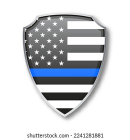 Shield with Law Enforcement Support Flag. EPS10 vector