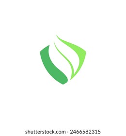 logo de shield leaf green nature health Vector