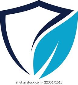 SHIELD LEAF ILLUSTRATION ICON LOGO DESIGN VECTOR