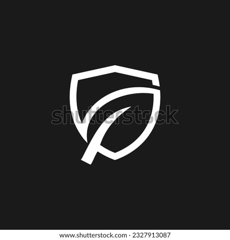Shield leaf logo vector design, modern logo minimalist