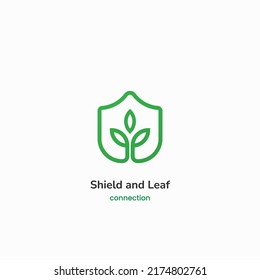 shield and leaf natural logo