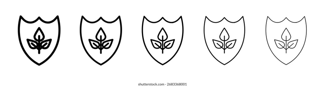 Escudo con el icono de hojas Arte vectorial Ilustración
