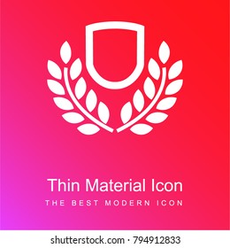 Shield with leaves red and pink gradient material white icon minimal design