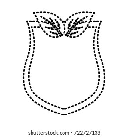 shield with leaves sticker   vector illustration