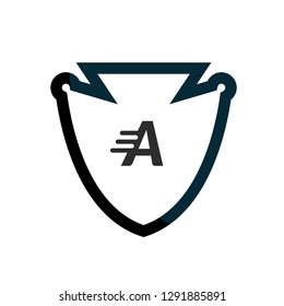 Shield and letter A. logo koncept. Designed for your web site design, logo, app, UI