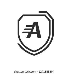 Shield and letter A. logo koncept. Designed for your web site design, logo, app, UI