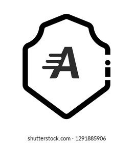 Shield and letter A. logo koncept. Designed for your web site design, logo, app, UI