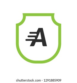 Shield and letter A. logo koncept. Designed for your web site design, logo, app, UI