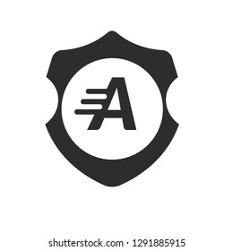 Shield and letter A. logo koncept. Designed for your web site design, logo, app, UI