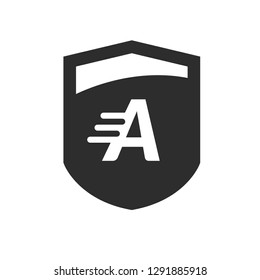 Shield and letter A. logo koncept. Designed for your web site design, logo, app, UI