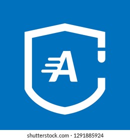Shield and letter A. logo koncept. Designed for your web site design, logo, app, UI