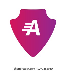 Shield and letter A. logo koncept. Designed for your web site design, logo, app, UI