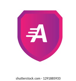 Shield and letter A. logo koncept. Designed for your web site design, logo, app, UI
