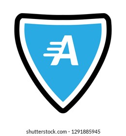Shield and letter A. logo koncept. Designed for your web site design, logo, app, UI