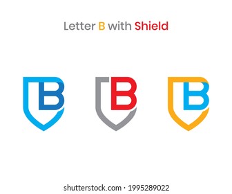 Shield with Letter B Logo Template