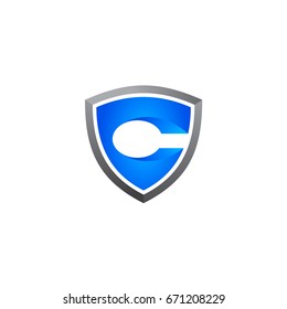 Shield Letter C Initial Logo Template