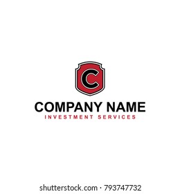 shield letter C logo design