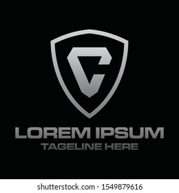 shield letter c logo icon vector