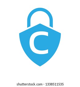 Shield and letter C. logo koncept. Designed for your web site design, logo, app, UI