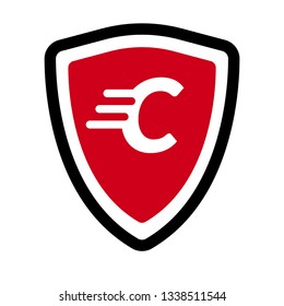 Shield and letter C. logo koncept. Designed for your web site design, logo, app, UI