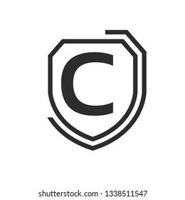 Shield and letter C. logo koncept. Designed for your web site design, logo, app, UI