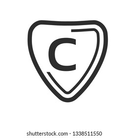 Shield and letter C. logo koncept. Designed for your web site design, logo, app, UI