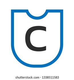 Shield and letter C. logo koncept. Designed for your web site design, logo, app, UI