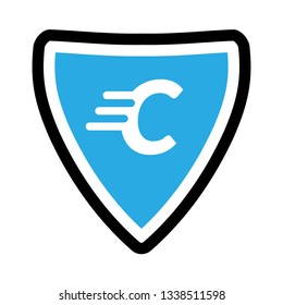 Shield and letter C. logo koncept. Designed for your web site design, logo, app, UI