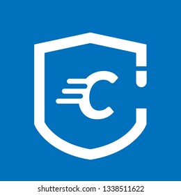 Shield and letter C. logo koncept. Designed for your web site design, logo, app, UI