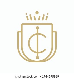 shield with letter C vector template