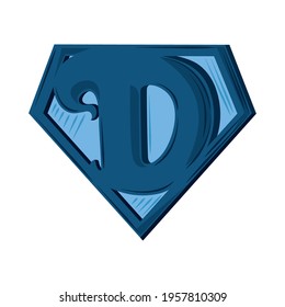 shield letter d isolated icon