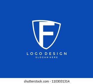 Shield Letter F Logo Design