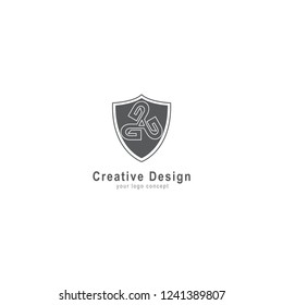 shield and letter g logo design