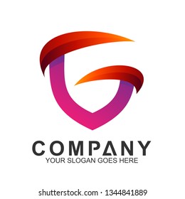Shield Letter G Logo Design, Protection And Care Logo, Guardian Symbol