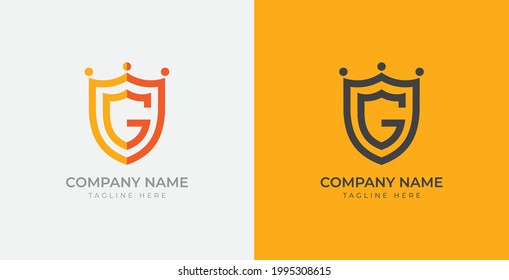 Shield with Letter G Logo Template 

