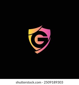 shield letter g logo template