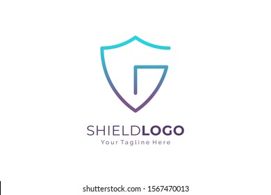 Shield Letter G Security Logo Blue Gradient Flat Vector Logo Design Template Element