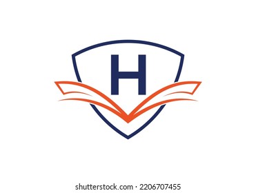 Matrícula Con Plantilla De Vector De Diseño De Logotipo De Letra H.