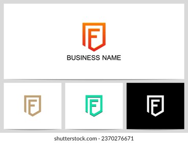 Shield With Letter Inside Logo Design Initial F